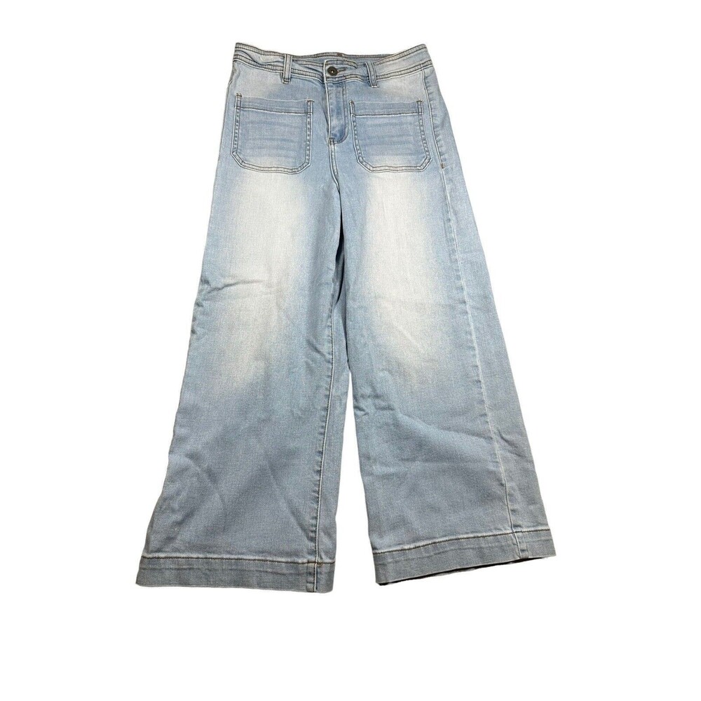 Matilda Jane Ladies Cropped Wide Leg Jeans, Flat Front Pockets Size 6